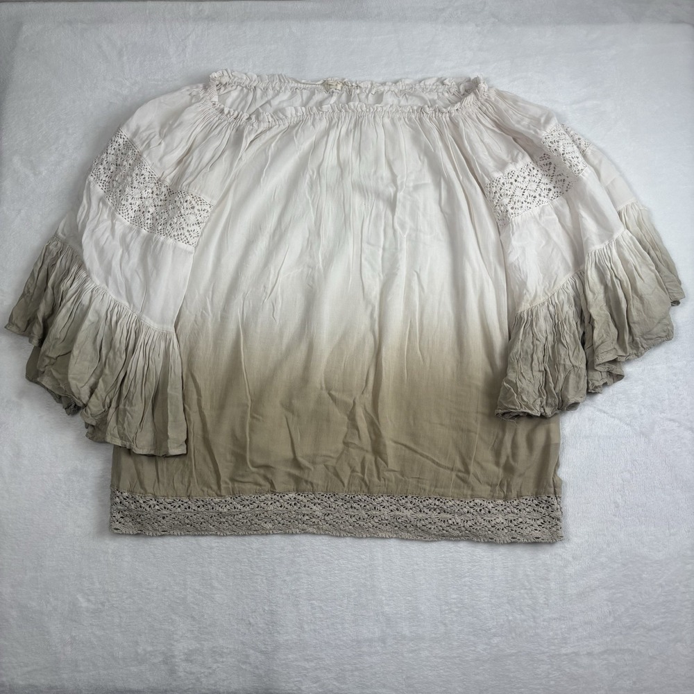 Y2K Surf Gypsy Off The Shoulder Ombre Ruffled‎ Top Women's Medium